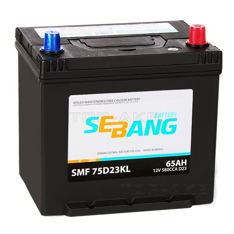 Sebang 75D23KL 65 Ач обратная пол. 580А (232x173x225) Sebang 75D23KL 65 Ач обратная пол. 580А (232x173x225)