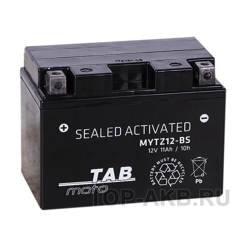 TAB Moto Maintenance free MYTZ12-BS 12V 10Ah 140A (150х88х110) прям. пол. AGM