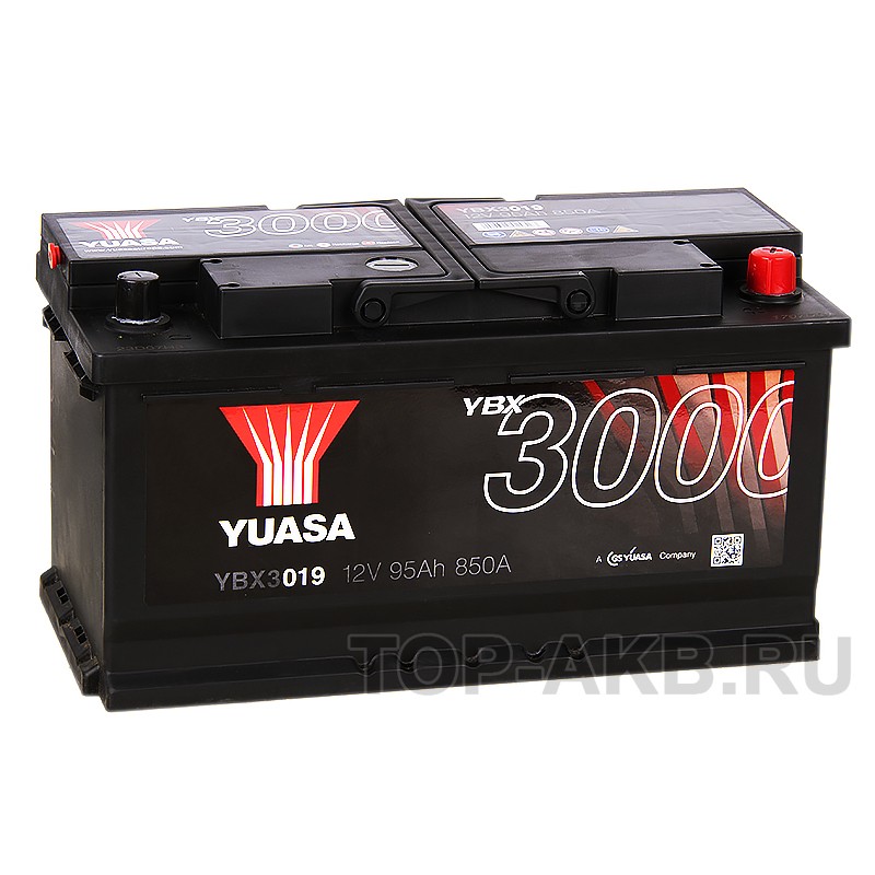 YUASA YBX3019 95 Ач 850А обр. пол. (353x175x190) YUASA YBX3019 95 Ач 850А обр. пол. (353x175x190)