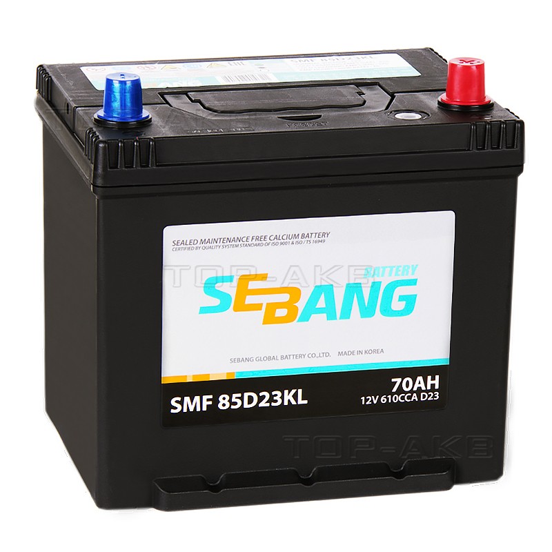 Sebang 85D23KL 70 Ач обратная пол. 610А (232x173x225) Sebang 85D23KL 70 Ач обратная пол. 610А (232x173x225)