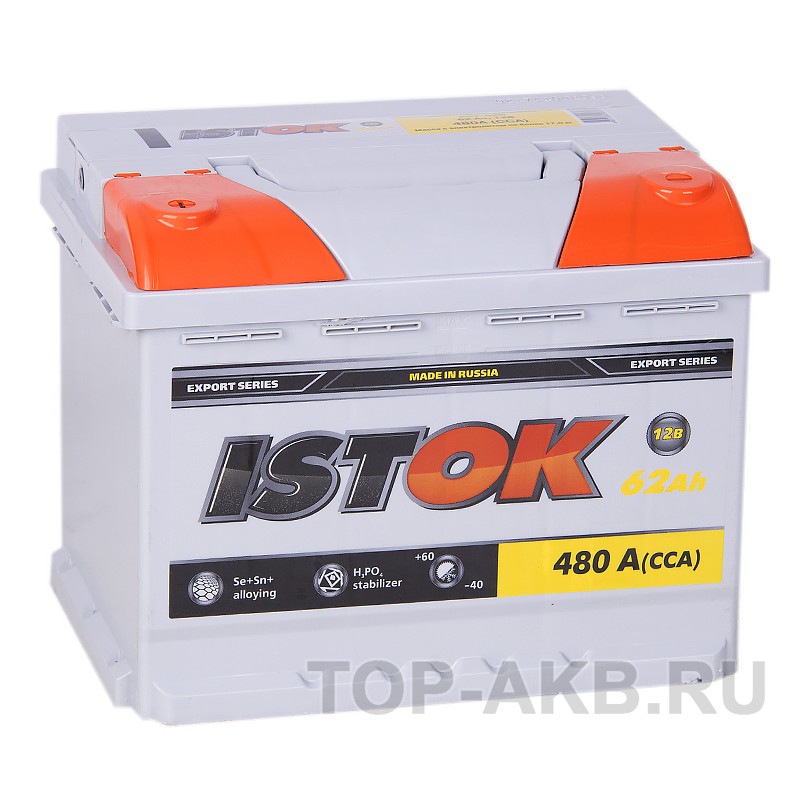 ISTOK 62 Ач 530A прям. пол. (242x175x190) 6СТ-62N ISTOK 62 Ач 530A прям. пол. (242x175x190) 6СТ-62N