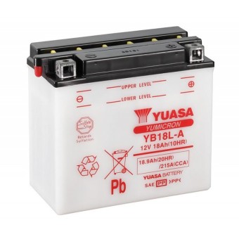 Yuasa YB18L-A - 18 Ач 215A (180x90x162) обр. пол. Heavy Duty сухозаряж.