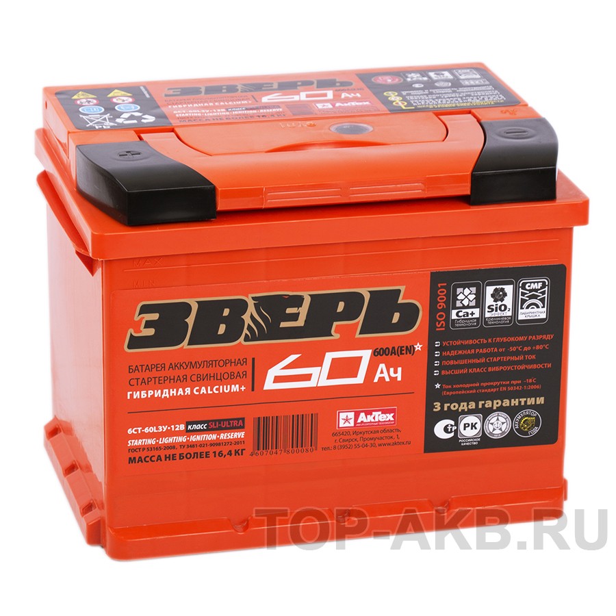 Зверь 60L 600A 242x175x190 Зверь 60L 600A 242x175x190