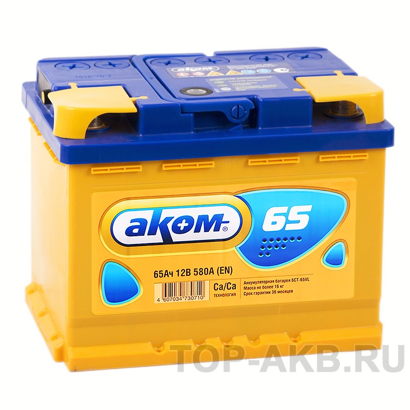 Аком 65Е 12V 65А 580A обр. пол. (242x175x190) Аком 65Е 12V 65А 580A обр. пол. (242x175x190)