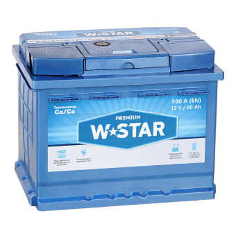 W STAR 60 Ач обр. пол. 580А (242x175x190)