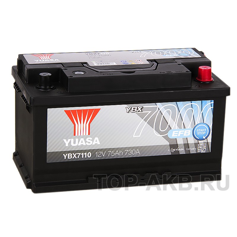 YUASA YBX7110 75 Ач 730А обр. пол. (315x175x175) EFB