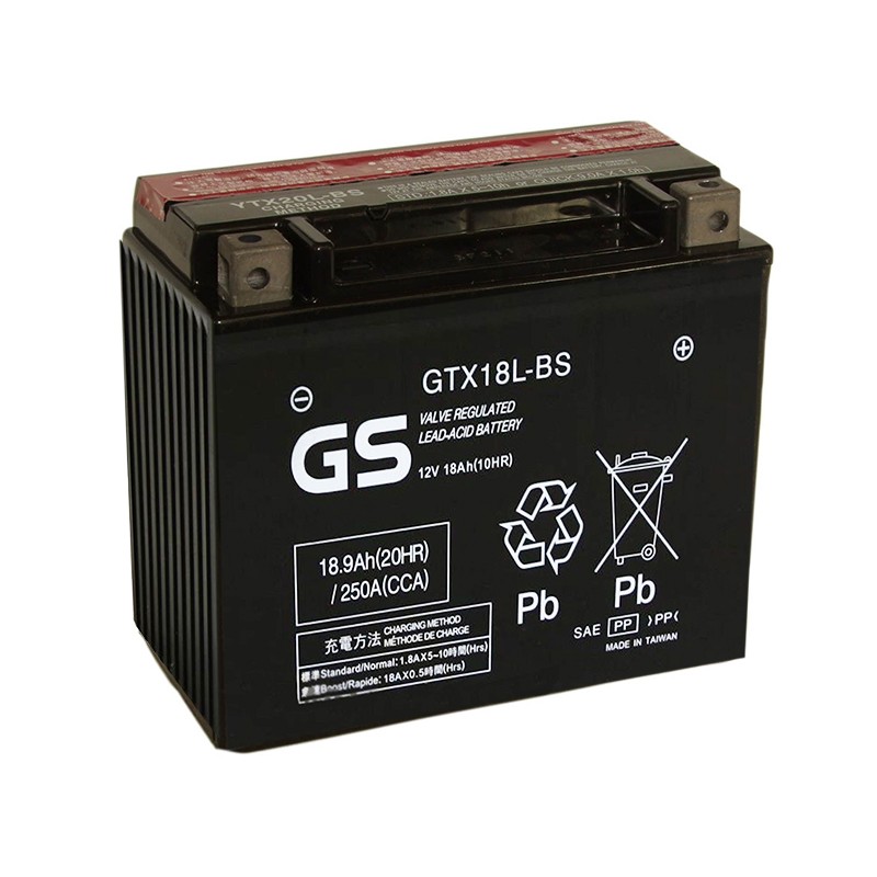 GS GTX18L-BS 12V 18Ah 250А (207x91x164) обр. пол. AGM сухозаряж. GS YUASA GS GTX18L-BS 12V 18Ah 250А (207x91x164) обр. пол. AGM сухозаряж. GS YUASA