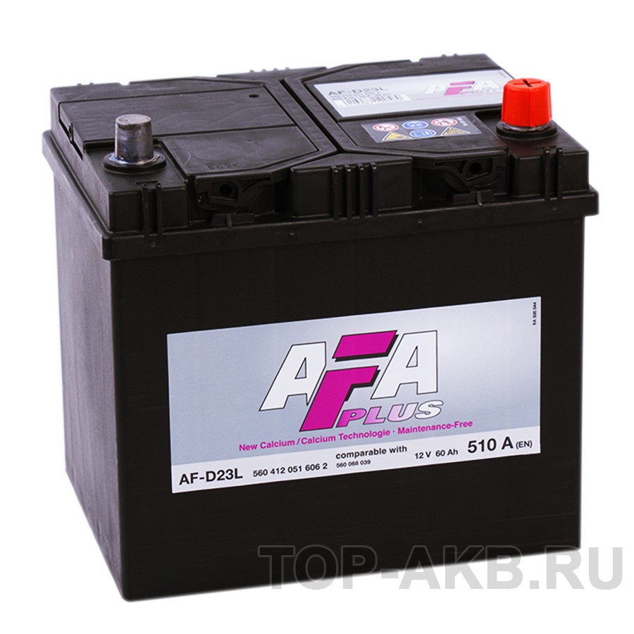 AFA Plus 60 Ач 510A обр. пол. (232x173x225) AF-D23L AFA Plus 60 Ач 510A обр. пол. (232x173x225) AF-D23L