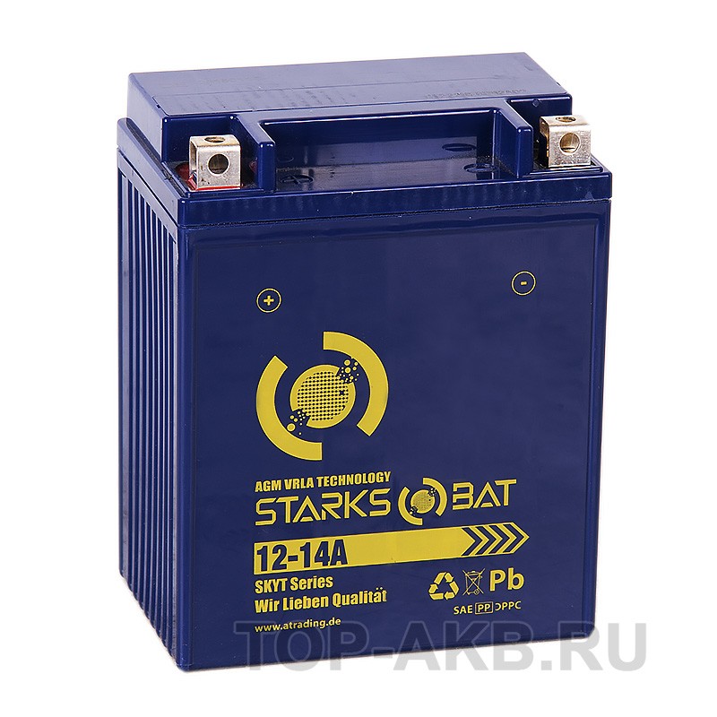 STARKS BAT YT S 12-14A 14 ач +- 180A (135x89x160) YB14A-A2, YTX14-AH-BS, YB12-A2 AGM