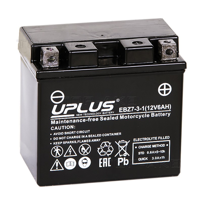 Uplus EBZ7-3-1 12V 6Ah 130А обр.пол. (113x70x105) Super Start AGM