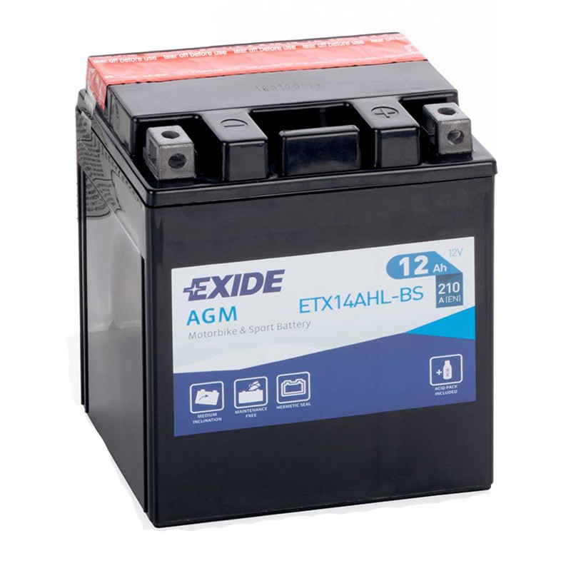 Exide AGM сухозаряж. ETX14AHL-BS 12V 12Ah 210A (134x91x164) обр. пол.