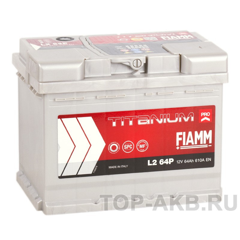 Fiamm Titanium Pro 64 Ач 610A обр. пол. (241x175x190) L2 64P