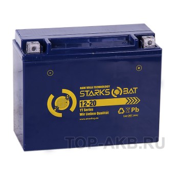 STARKS BAT YT S 12-20 21 ач -+ 260A (205x92x164) Y50-N18L-A, Y50-N18L-A3, YTX24HL-BS AGM