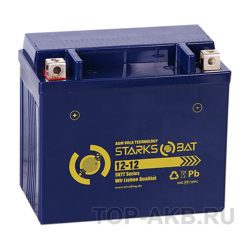 STARKS BAT YT S 12-12 12 ач +- 155A (150x87x130) YTX14-BS, YTX12-BS AGM