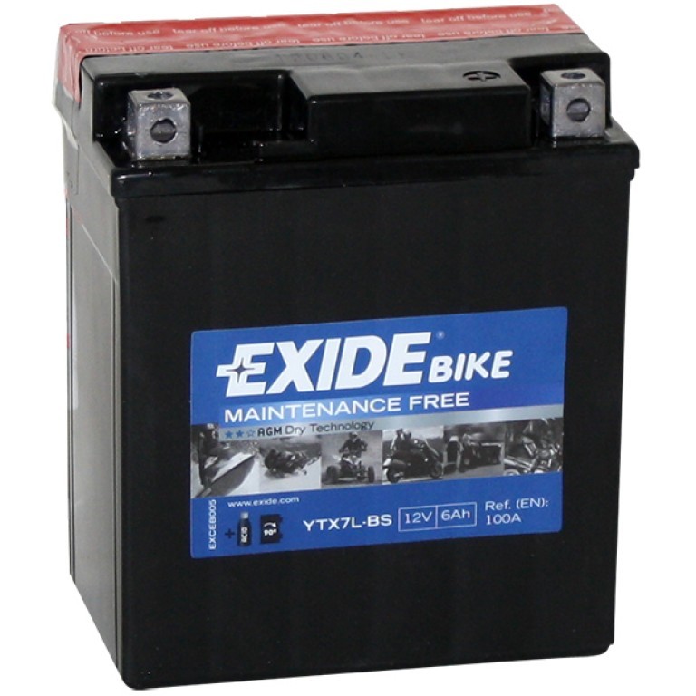 Exide AGM сухозаряж. ETX7L-BS 12V 6Ah 100A (113x70x130) обр. пол.