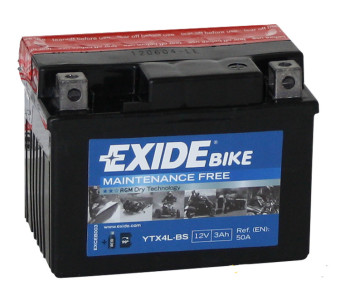 Exide AGM сухозаряж. ETX4L-BS 12V 3Ah 50A (113x70x85) обр. пол.