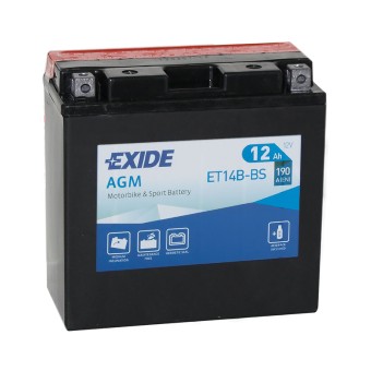 Exide AGM сухозаряж. ET14B-BS 12V 12Ah 190A (150x70x145) прям. пол.