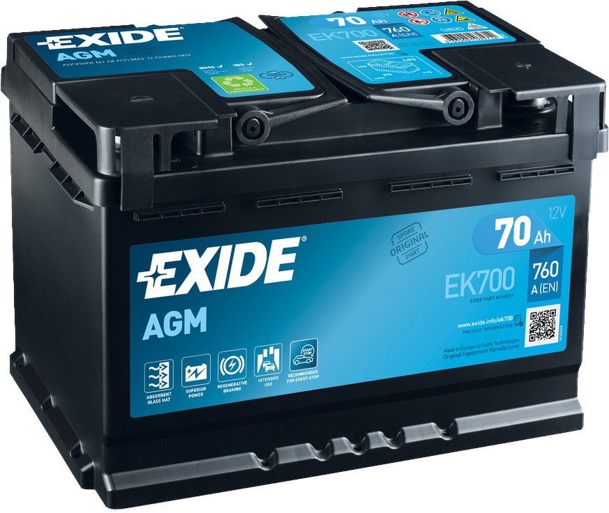 Exide Start-Stop AGM 70R (760А 278x175x190) EK700