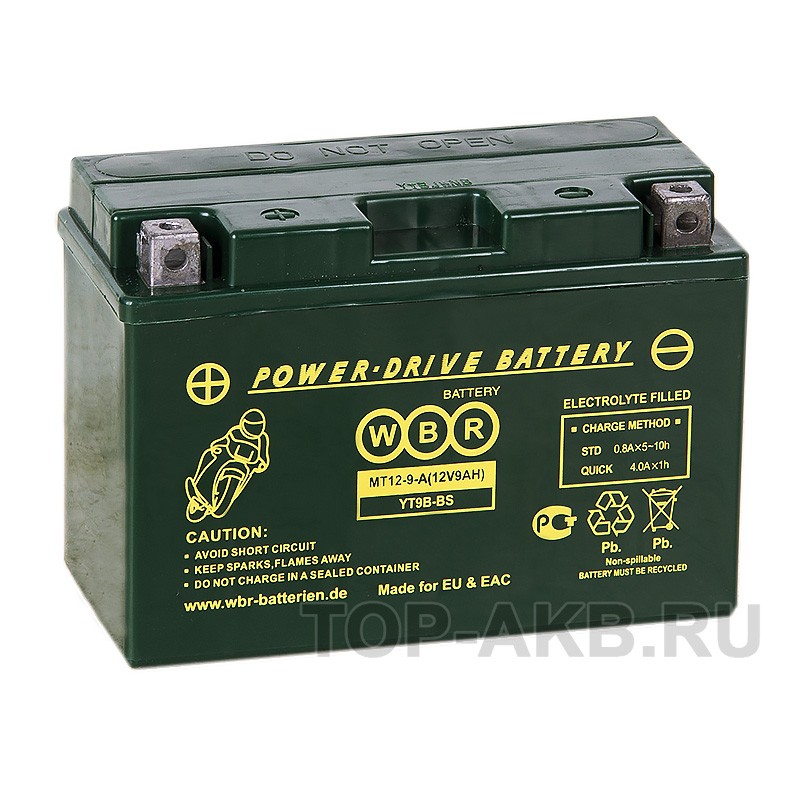 WBR MT12-9-A AGM 9 Ач 140А прямая пол.(150x70x105) YT9B-BS