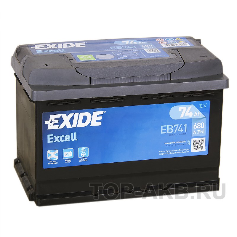Exide Excell 74L (680A 278x175x190) EB741 Exide Excell 74L (680A 278x175x190) EB741