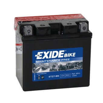 Exide AGM сухозаряж. ETZ7-BS 12V 6Ah 100A (113x70x105) обр. пол.