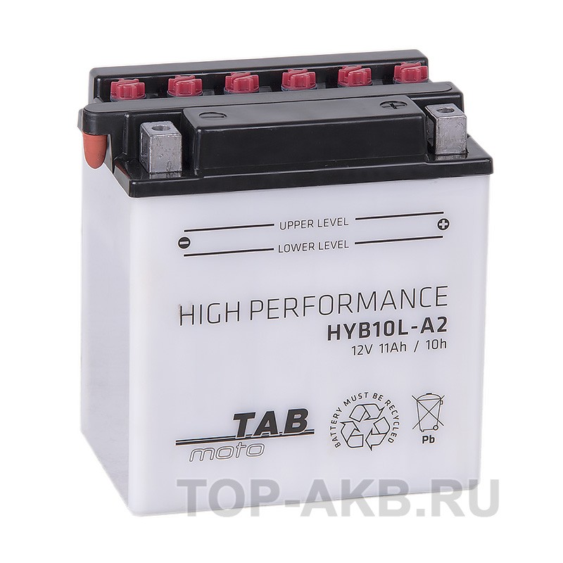 TAB Moto High performance HYB10L-A2 12V 11Ah 160A (134х89х145) обр. пол. сухоз.