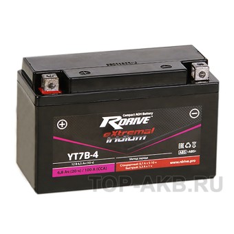 RDrive YT7B-4 12V 6.5Ah 100А прям. пол. (150x65x93) eXtremal IRIDIUM