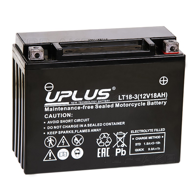 Uplus LT18-3  12V 18Ah 250А обр. пол. (205x87x162) Super Start AGM