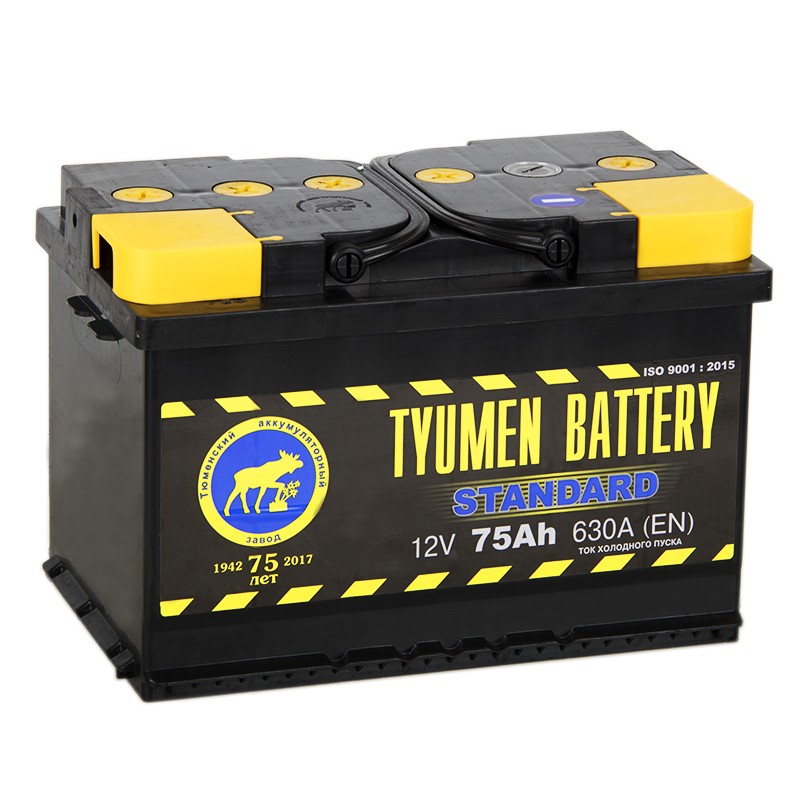 Tyumen Battery Standard 75 Ач прям. пол. 660A (278x175x190) Tyumen Battery Standard 75 Ач прям. пол. 660A (278x175x190)