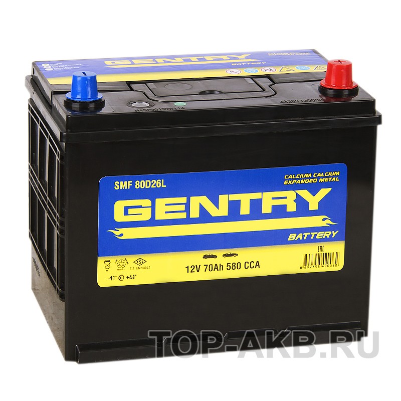 Gentry 80D26L (70R 580A 260x173x225) Gentry 80D26L (70R 580A 260x173x225)