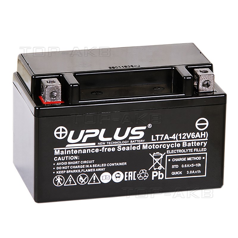 Uplus LT7A-4 12V 6Ah 90А прям. пол. (150x87x93) Super Start AGM