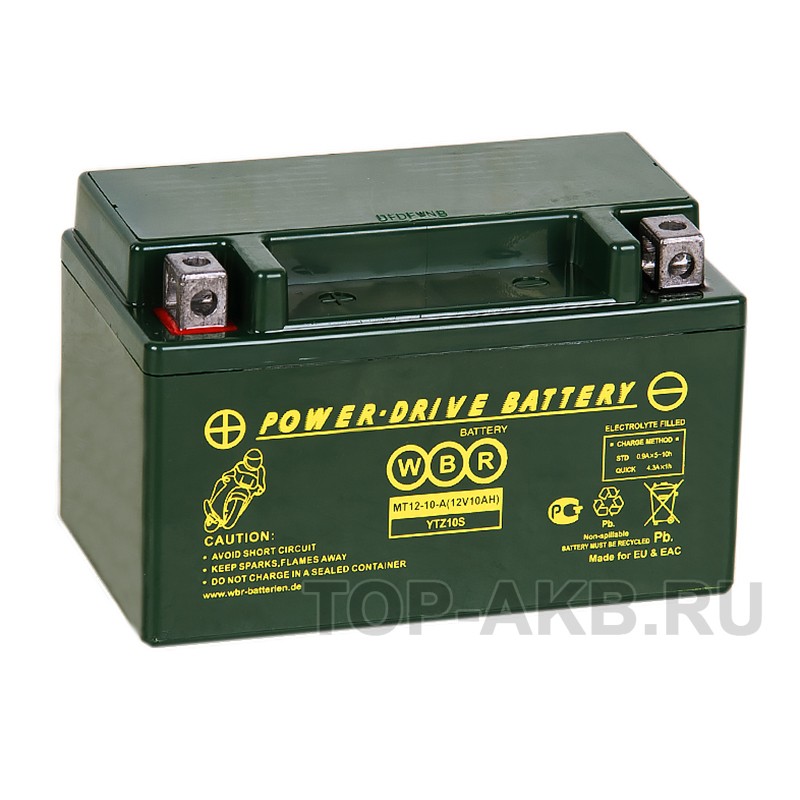WBR MT12-10-A AGM 10 Ач 190А прямая пол.(150x88x93) YTZ10S WBR MT12-10-A AGM 10 Ач 190А прямая пол.(150x88x93) YTZ10S