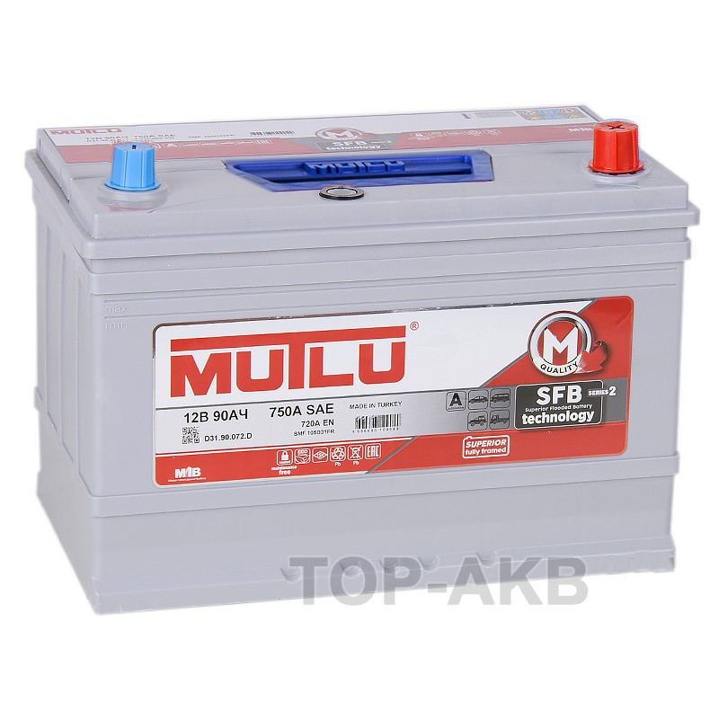 Mutlu Mega Calcium 105D31FL SFB M2 90R обратная пол. 720A (306x175x225) с бортиком