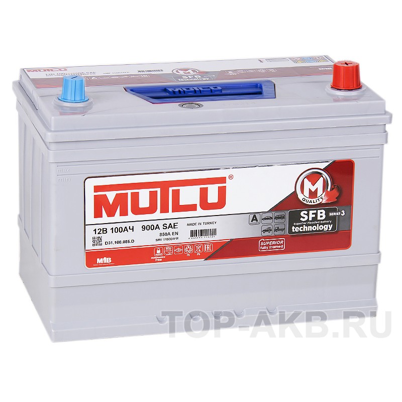 Mutlu Mega Calcium 115D31FL SFB M3 100R обратная пол. 850A (306x175x225) с бортиком