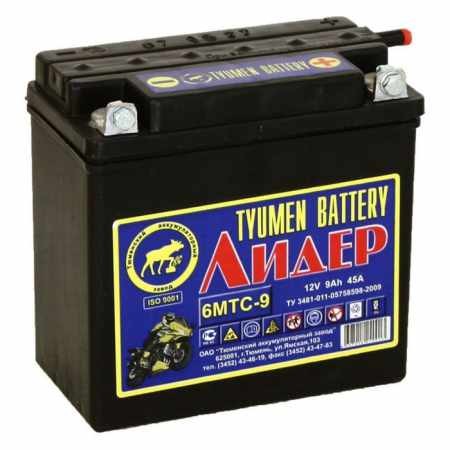 TYUMEN BATTERY 6МТС-9 Лидер 12V 9Ah 45А 140x77x135 сухозаряж. (без электролита)