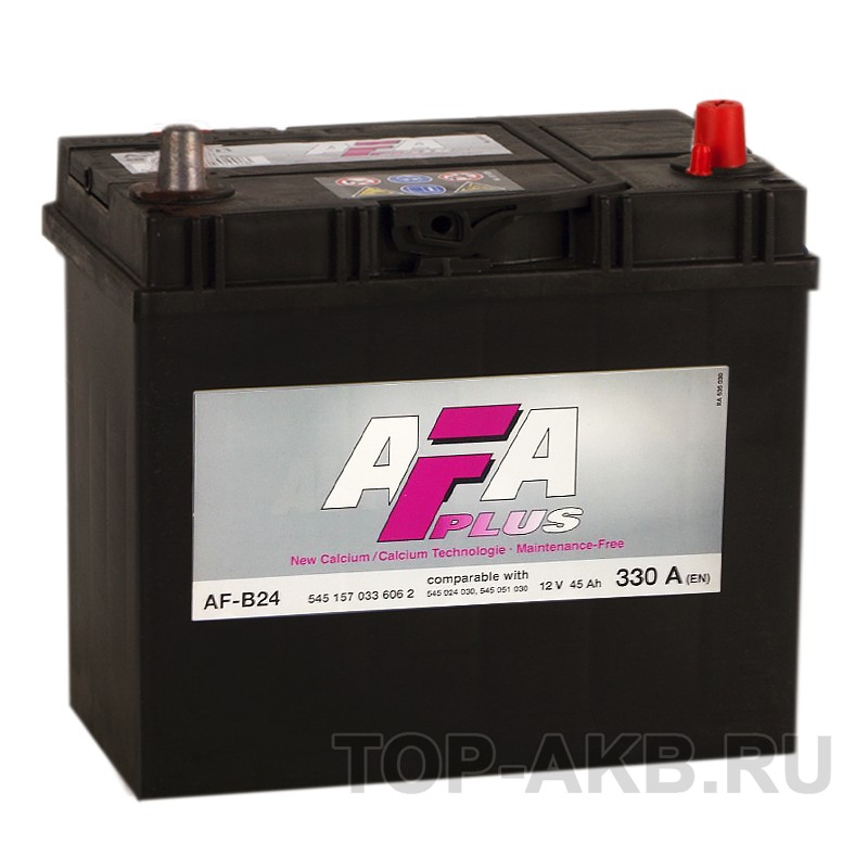 AFA Plus 45 Ач 330A обр. пол. (238x129x227) AF-B24L узкие кл.