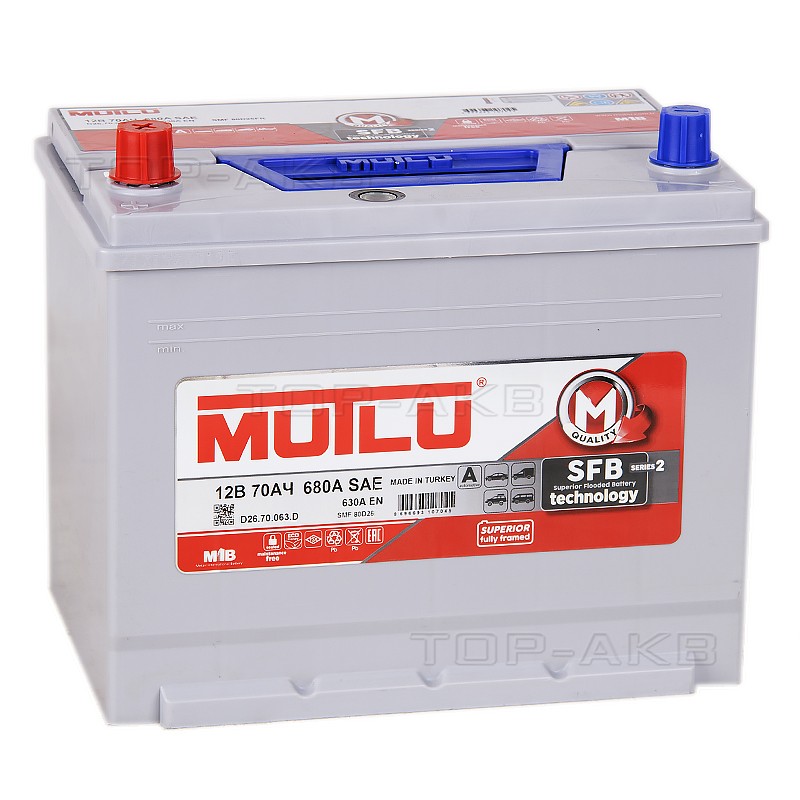 Mutlu SMF M2 Mega 80D26FR бортик 70L 630А (261x173x225) D26.70.063.D Mutlu SMF M2 Mega 80D26FR бортик 70L 630А (261x173x225) D26.70.063.D