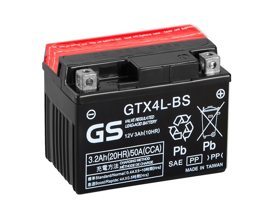GS GTX4L-BS 12V 3Ah 50А (114x71x86,5) обр. пол. AGM сухозаряж. (GS YUASA) GS GTX4L-BS 12V 3Ah 50А (114x71x86,5) обр. пол. AGM сухозаряж. (GS YUASA)