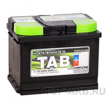 Аккумулятор автомобильный Tab AGM Stop-n-Go 60R (680A 242x175x190) 213060