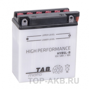 TAB Moto High performance HYB5L-B 12V 5Ah 65A (120х61х130) обр. пол. сухоз.