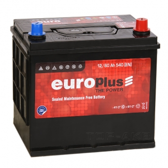 Аккумулятор автомобильный Europlus Asia 60R 540A (232x173x227) D23 обр.