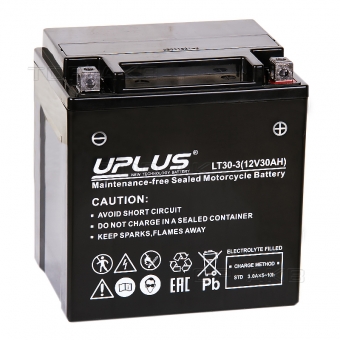 Uplus LT30-3 12V 30Ah 385А обр. пол. (165x125x175) Super Start AGM