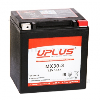 Мотоциклетный аккумулятор Uplus MX30-3 12V 30Ah 440А обр. пол. (166x131x175) Power Sport