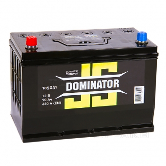 Аккумулятор автомобильный Dominator (JIS) 90 Ач 630А прямая пол. (300x172x223)