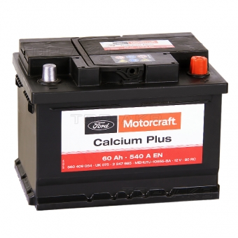 Аккумулятор автомобильный Motorcraft Calcium Plus (FORD) 60 Ач обратная пол. 540А (242x175x175)