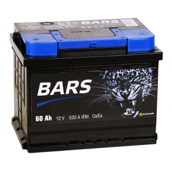 Аккумулятор автомобильный BARS 6СТ-60 АПЗ п.п. 60Ач 530A (242x175x190)