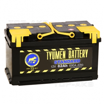 Аккумулятор автомобильный Tyumen Battery Standard 82 Ач обр. пол. низкий 720A (315x175x175)