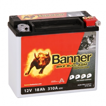 Banner Bike Bull AGM PROfessional 52001 ETX20L 18 Ач обр. пол. 310А (175x88x155)