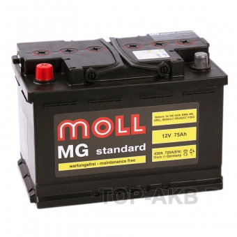 Аккумулятор автомобильный Moll MG Standard 75L 720A 276x175x190