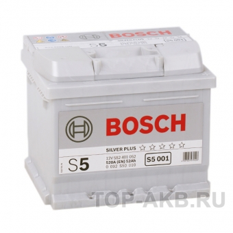 Аккумулятор автомобильный Bosch S5 001 52R 520A 207x175x175